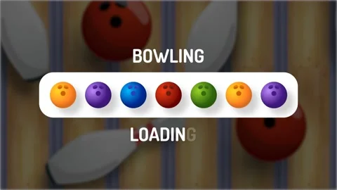 Bowling progress bar. Bowling loading bar illustration motion design animation Stock Footage 151358924