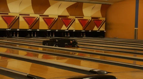 Bowling robotic lane cleaning machine  robot cleaner 3 Stock Footage 27782901