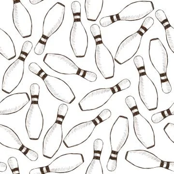 Bowling seamless pattern Illustrazione stock
