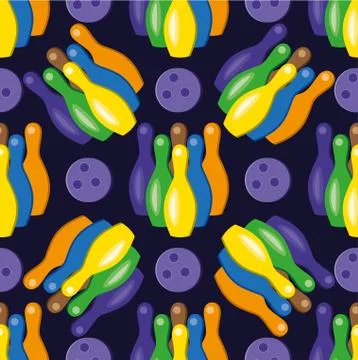 Bowling seamless pattern Stock Illustration