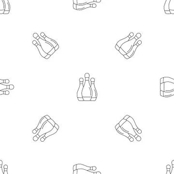 Bowling set pins pattern seamless vector Illustrazione stock