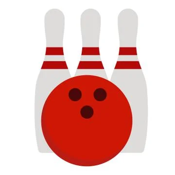 Bowling set simple illustration on white background Illustrazione stock