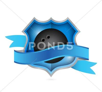 Bowling shield illustration design Stock Illustration