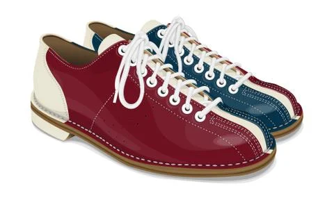 Bowling shoes red and blue Stock Illustration