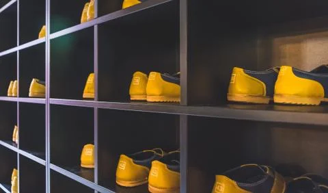 Bowling Shoes on a shelf Stock Photos