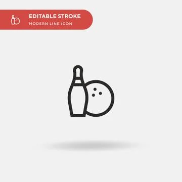 Bowling Simple vector icon. Illustration symbol design template for web mobil Stock Illustration