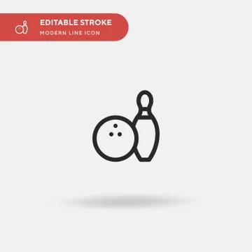 Bowling Simple vector icon. Illustration symbol design template for web mobil Stock Illustration