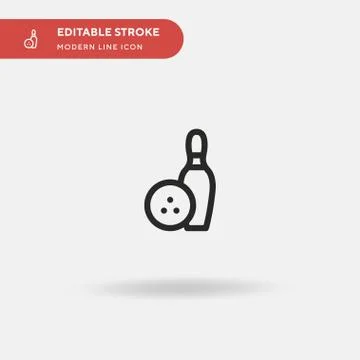 Bowling Simple vector icon. Illustration symbol design template for web mobil Stock Illustration