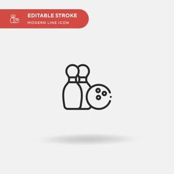 Bowling Simple vector icon. Illustration symbol design template for web mobil Stock Illustration