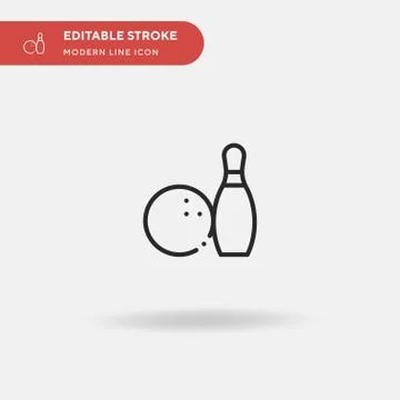 Bowling Simple vector icon. Illustration symbol design template for web mobil Stock Illustration