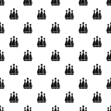 Bowling skittles pattern seamless Stock Illustration