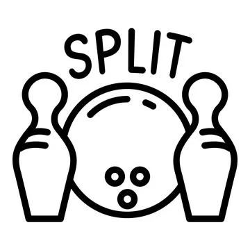 Bowling split icon, outline style 스톡 일러스트