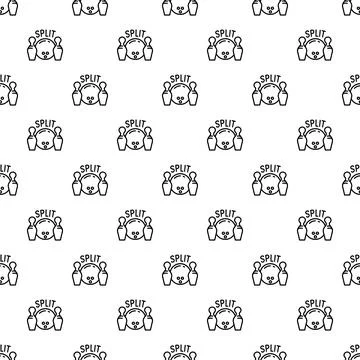 Bowling split symbol repeating line art pattern Stock Illustration