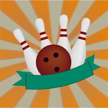 Bowling sport design element Stock Illustration