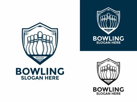 Bowling sports logo vector , Creative Bowling logo design template Stock Illustration