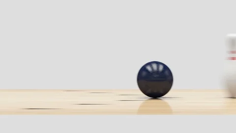 Bowling Strike with Alpha Channel Stock Footage 95974316