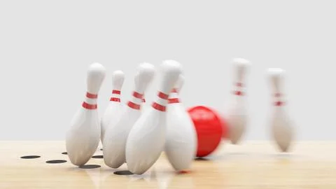 Bowling Strike. Clipping path included. Stock Illustration