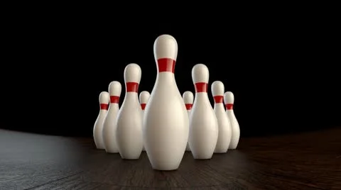 Bowling strike Stock Footage