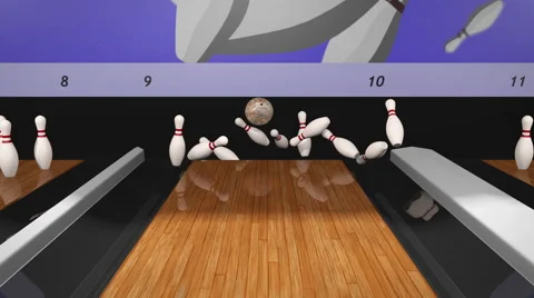 Bowling a Strike Stock Footage 40733689