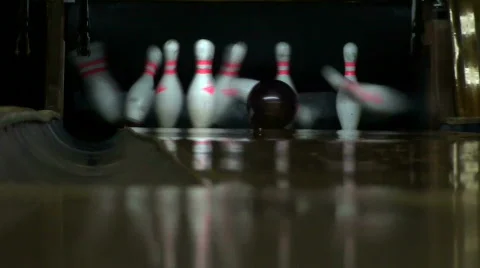 Bowling - strike - HD Stock Footage