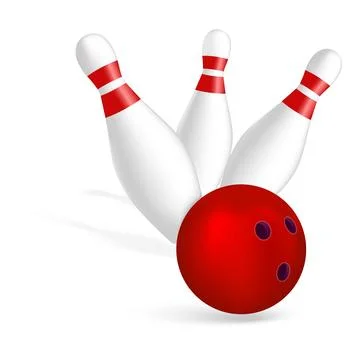 Bowling strike icon, realistic style Stock Illustration