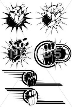 Bowling strike Stock Illustrationen