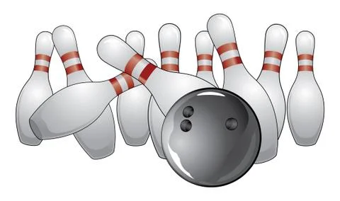 Bowling a Strike Illustrazione stock