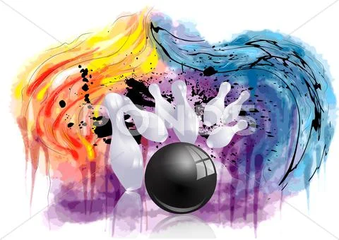 Bowling strike Stock Illustrationen