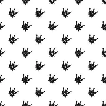 Bowling strike pattern seamless vector Stock Illustration