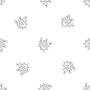 Bowling strike pattern seamless vector Stock Illustration