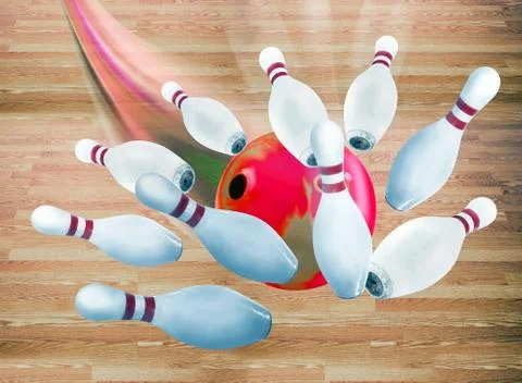 Bowling Strike. Stock Photos