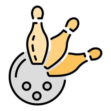 Bowling strike win icon color outline vector Stock Illustration
