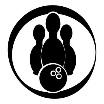 Bowling symbol isolated on white background. Vector illustration. Stock Illustration