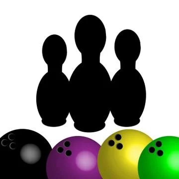 Bowling symbol isolated on white background. Vector illustration. Stock Illustration