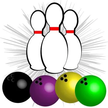 Bowling symbol isolated on white background. Vector illustration. Stock Illustration