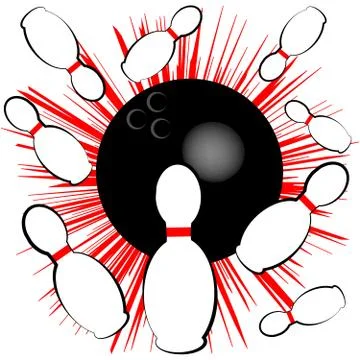 Bowling symbol isolated on white background. Vector illustration. Stock Illustration