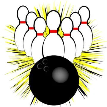 Bowling symbol isolated on white background. Vector illustration. Stock Illustration