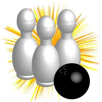 Bowling symbol isolated on white background. Vector illustration. Stock Illustration