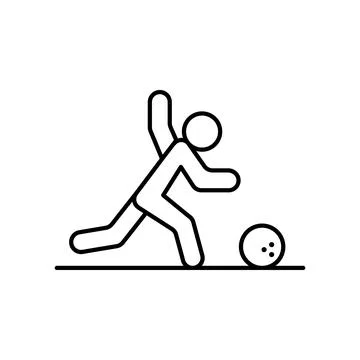 Bowling throw ball icon. Simple line, outline vector elements of prize icons for 스톡 일러스트