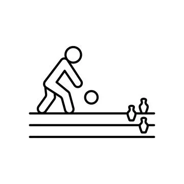 Bowling throw ball icon. Simple line, outline vector elements of prize icons for イラスト素材