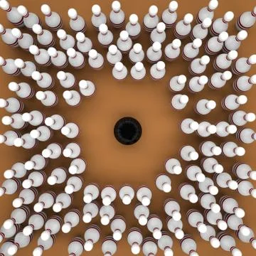 Bowling top view. 3d rendering Stock Illustration