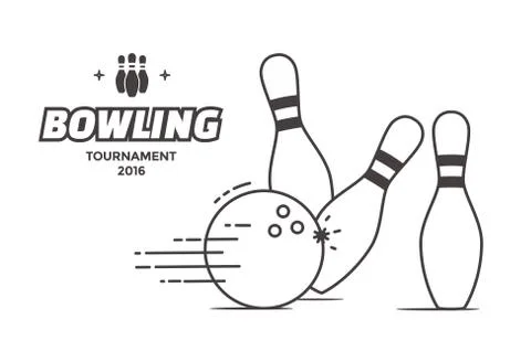 Bowling tournament poster Stock Illustration