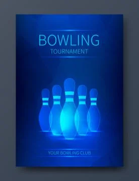 Bowling tournament poster Stock Illustration
