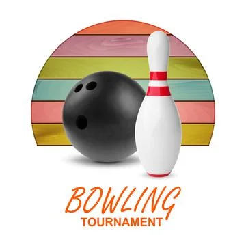 Bowling tournament poster Stock Illustration
