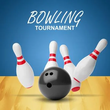 Bowling tournament poster Stock Illustration