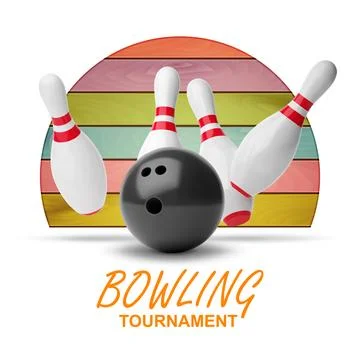 Bowling tournament poster Stock Illustration