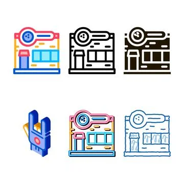 Bowling variations building icon vector outline Ilustración de archivo