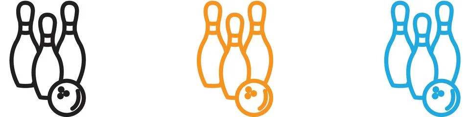 Bowling vector logo set collection for web app ui Illustrazione stock