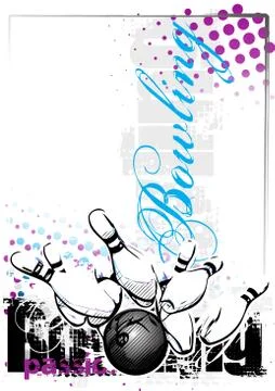 Bowling vector poster background Stock Illustration