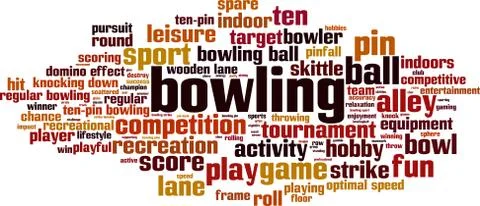 Bowling word cloud Stock Illustration